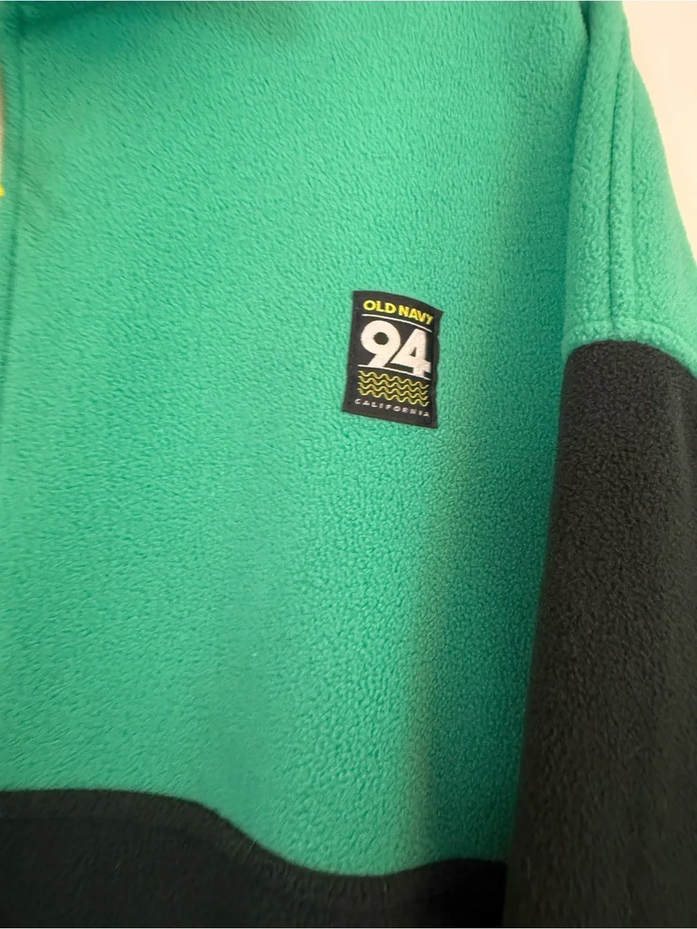 Old Navy Green and Black Fleece Pullover with Patch - Picture 2 of 7